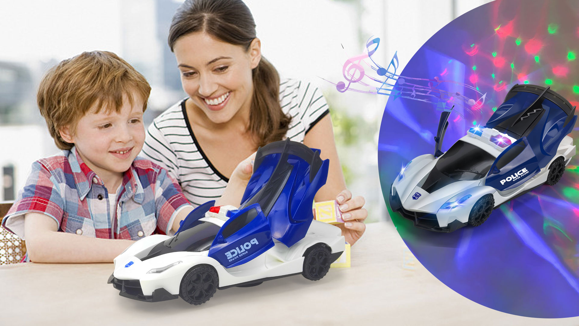 Amazon.co.jp: パトカー 車 おもちゃ ポリスカー 子供 おもちゃ 変形